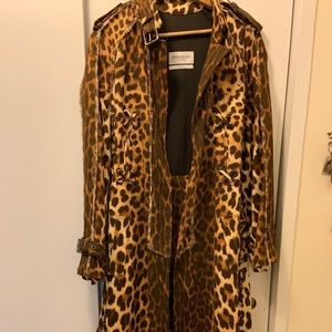YSL Leopard Trench Coat